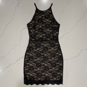 Aqua Sparkly Lace Bodycon Dress